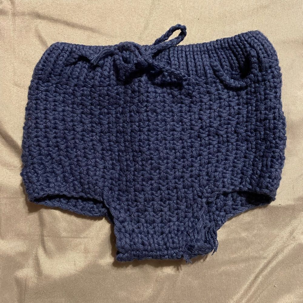 Little Newcomers One Size Blue Knit Diaper Cover